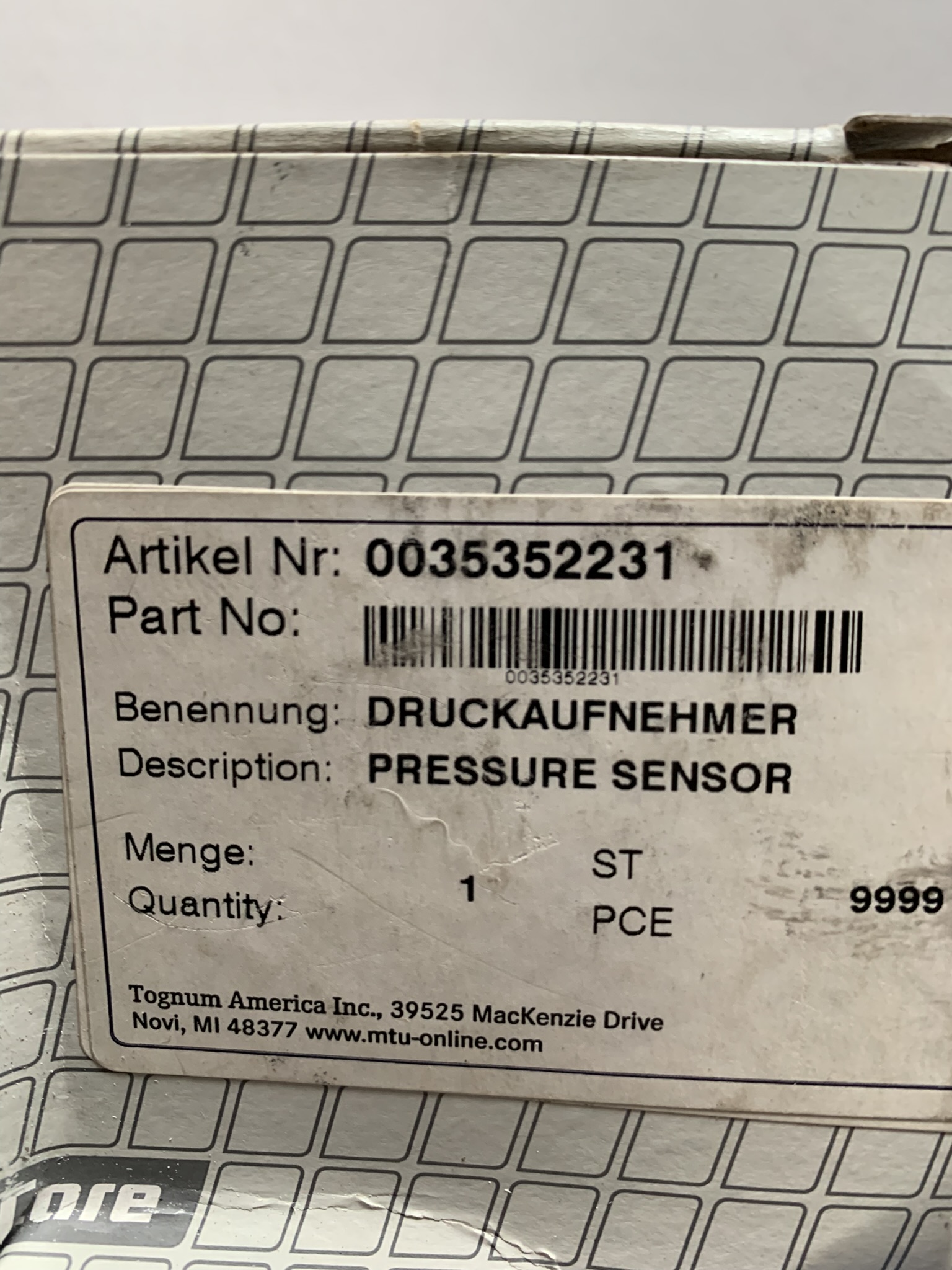 0035352231 pressure sensor mtu 4000